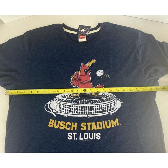 Men's NEW Homage Navy St. Louis Cardinals Busch Stadium Tri-Blend Tee Size XL - Picture 7 of 9